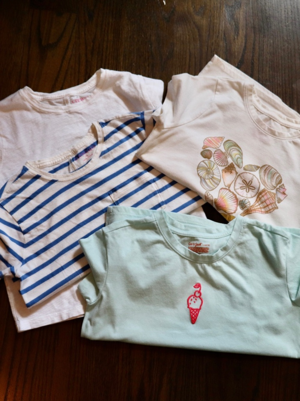 Girls Summer 4 pack T Shirts Size 10/11 & 10/12 CrewCuts/Cat & Jack